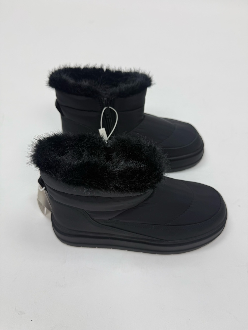 Zara Black Faux-Fur Trim Kids Winter Boots